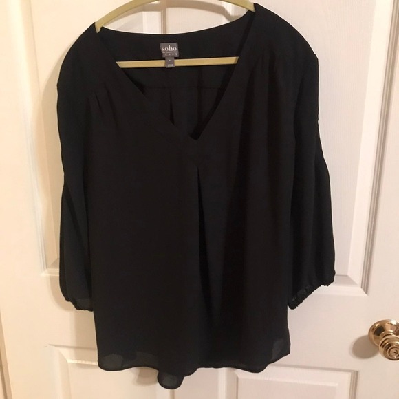 SOHO JEANS NEW YORK & COMPANY black ladies XL top - Picture 1 of 7